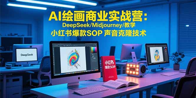 AI绘画商业实战营：DeepSeek/Midjourney/教学 小红书爆款SOP 声音克隆技术-校睿铺