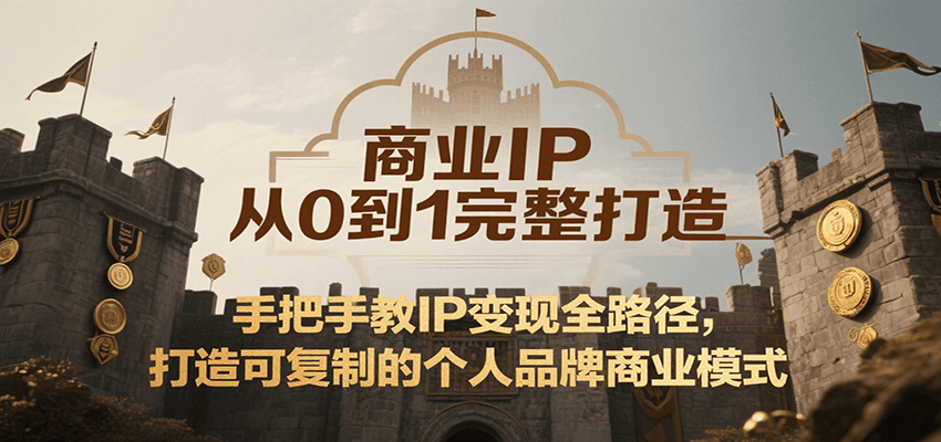 商业IP从0到1完整打造，手把手教IP变现全路径，打造可复制的个人品牌商业模式-校睿铺