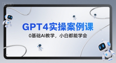 GPT4实操案例课，0基础AI教学，小白都能学会-校睿铺