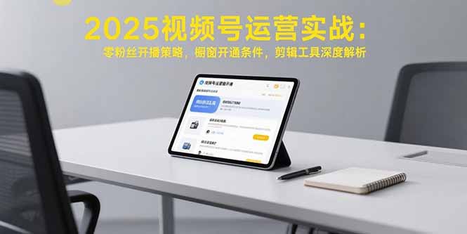 2025视频号运营实战：零粉丝开播策略，橱窗开通条件，剪辑工具深度解析-校睿铺