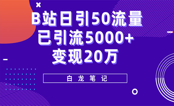 《B站日引流50+超级实操课程》实战已引流5000-校睿铺