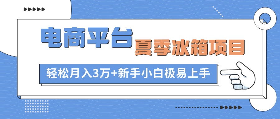 图片[1]-（10934期）电商平台夏季冰箱项目，轻松月入3万+，新手小白极易上手-校睿铺