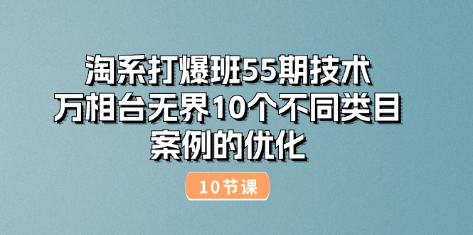 （10996期）淘系打爆班55期技术：万相台无界10个不同类目案例的优化（10节）-校睿铺