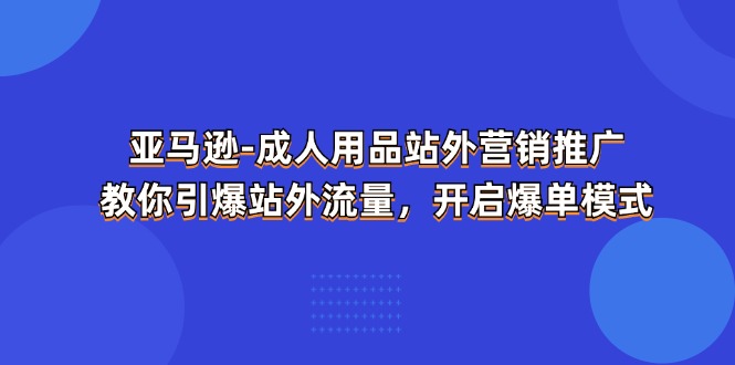 （11398期）亚马逊-成人用品 站外营销推广  教你引爆站外流量，开启爆单模式-校睿铺