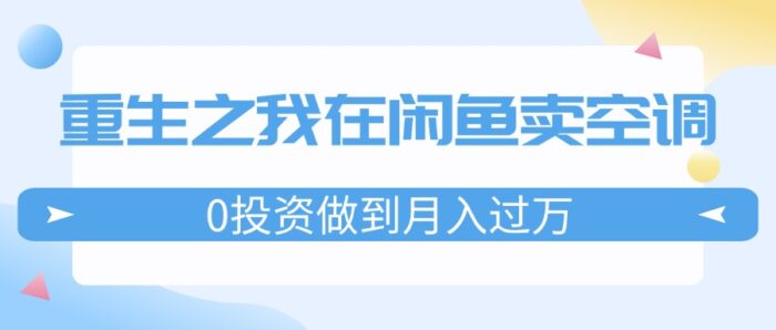 （11962期）重生之我在闲鱼卖空调，0投资做到月入过万，迎娶白富美，走上人生巅峰-校睿铺