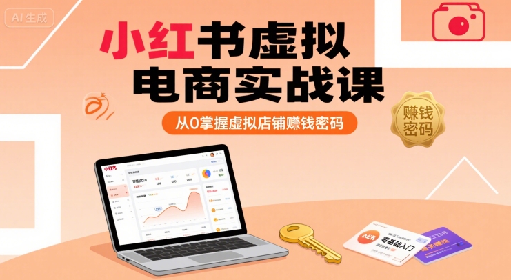 小红书虚拟电商实战课，从0掌握虚拟店铺賺钱密码-校睿铺
