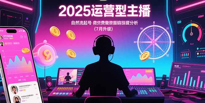 2025运营型主播：自然流起号，微付费投放技巧，罗盘数据深度解析(7月更新-校睿铺