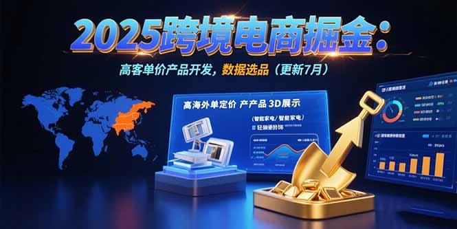 2025跨境电商掘金：蓝海市场定位，高客单价产品开发，数据选品(更新7月-校睿铺