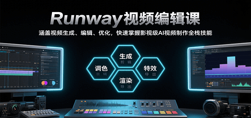 Runway视频编辑课，涵盖视频生成、编辑、优化，快速掌握影视级AI视频制作全栈技能-校睿铺
