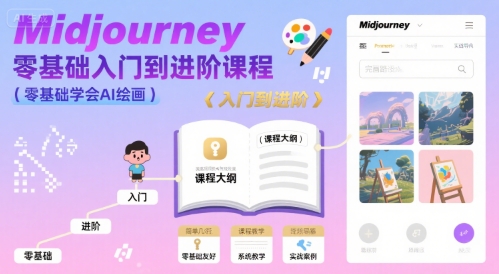 midjourney零基础入门到进阶课程，零基础学会AI绘画-校睿铺