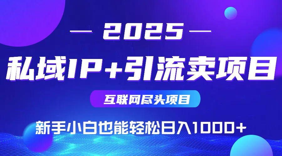 2025网创尽头项目，私域IP+引流，新手小白也能在家日入1000+-校睿铺