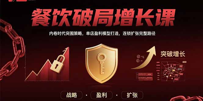 餐饮破局增长课：内卷时代突围策略，单店盈利模型打造，连锁扩张完整路径-校睿铺