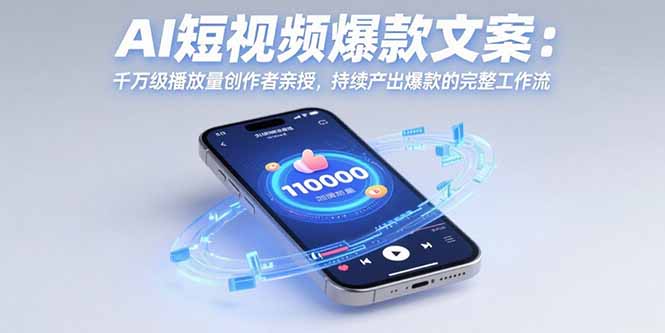 AI短视频爆款文案：千万级播放量创作者亲授，持续产出爆款的完整工作流-校睿铺