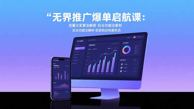 无界推广爆单启航课：流量分发算法解密 后台功能全解析 投放前必知避坑点-校睿铺