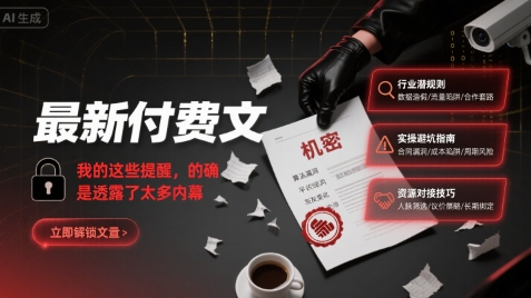 最新付费文：我的这些提醒，的确是透露了太多内幕-校睿铺