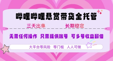 2025年B站风口带货项目 仅需提供账号 全程托管 轻松月入1w+-校睿铺