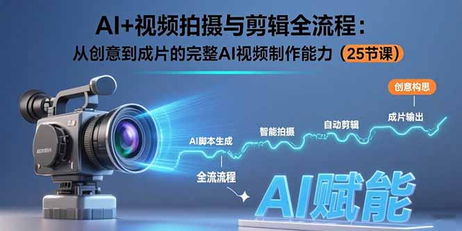 AI+视频拍摄与剪辑全流程：从创意到成片的完整AI视频制作能力(25节课-校睿铺