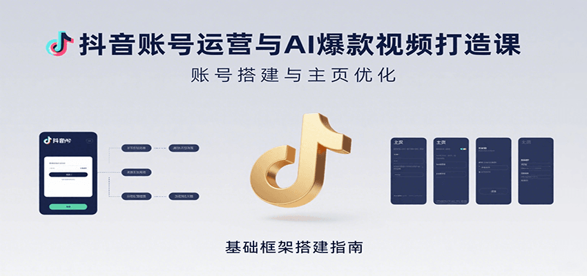 抖音账号运营与AI爆款视频打造课：含账号搭建、运营及多种AI特效视频制作方法-校睿铺