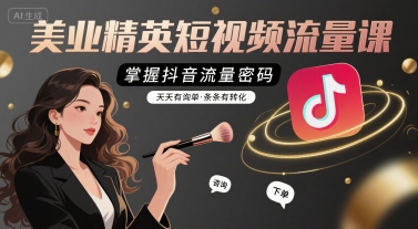 美业精英短视频流量课，掌握抖音流量密码，天天有询单，条条有转化-校睿铺