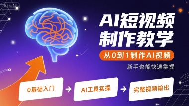 AI短视频制作教学，从0到1制作AI视频-校睿铺