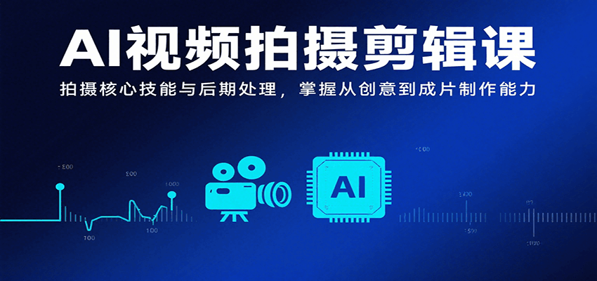 AI视频拍摄剪辑课，拍摄核心技能与后期处理，掌握从创意到成片制作能力-校睿铺