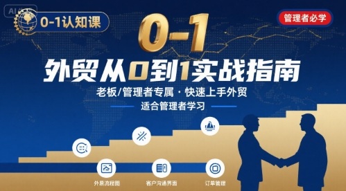 外贸如何快速0-1认知课-适合内贸转外贸的老板，管理者学习-校睿铺