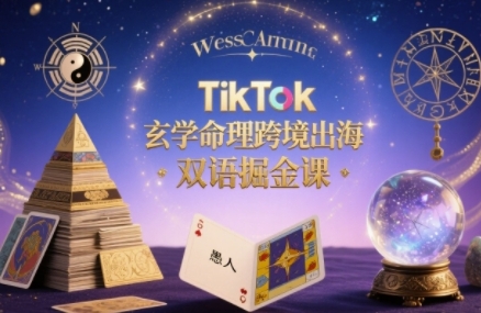 TikTok玄学命理跨境出海双语掘金课，手把手教你用命理知识精准直击海外用户痛点-校睿铺