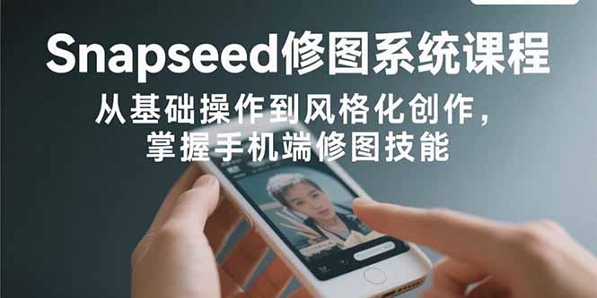 Snapseed修图系统课程：从基础操作到风格化创作，掌握手机端修图技能-校睿铺