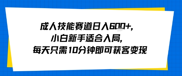 成人技能赛道日入多张，小白新手适合入局，每天只需10分钟即可获客变现-校睿铺