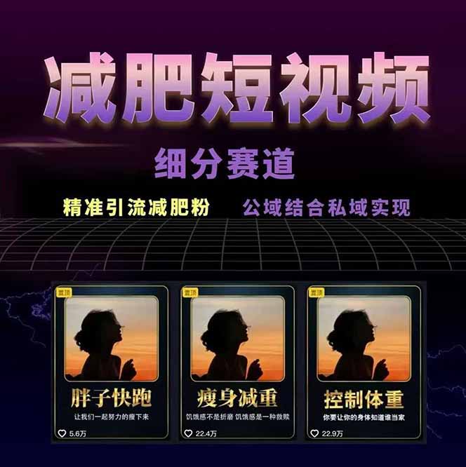 图片[1]-减肥短视频赛道运营课：素材准备-视频制作-引流变现全流程 (附素材-校睿铺