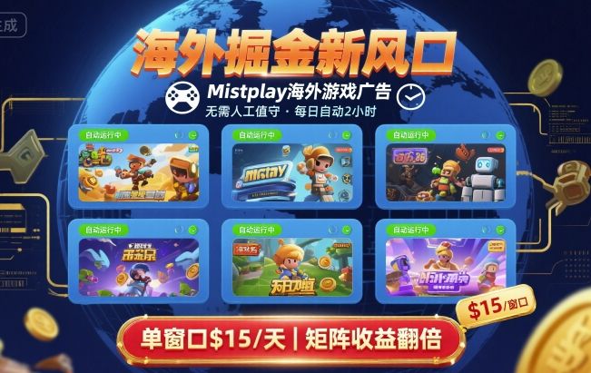 海外掘金新风口，Mistplay海外游戏广告，每日自动运行，单窗口稳入2美刀 ，可矩阵操作【揭秘】-校睿铺