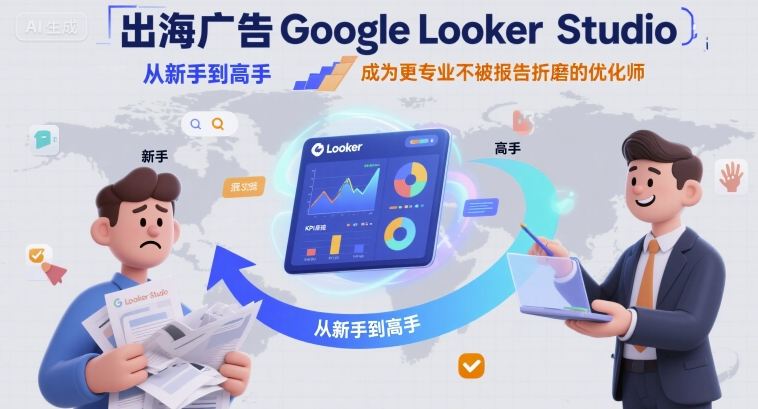 出海广告Google Looker Studio从新手到高手，成为更专业不被报告折磨的优化师-校睿铺