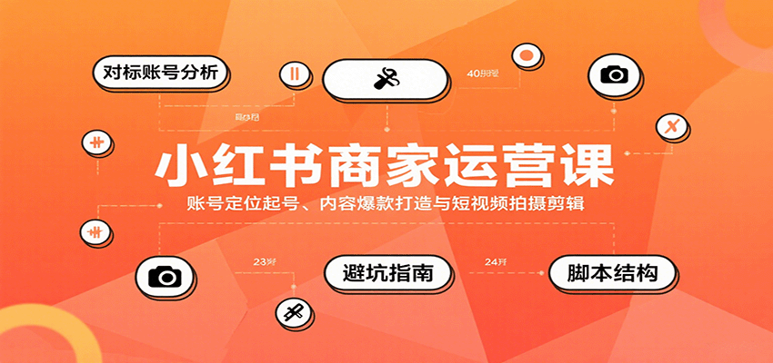 小红书商家运营课，账号定位起号、内容爆款打造与短视频拍摄剪辑-校睿铺