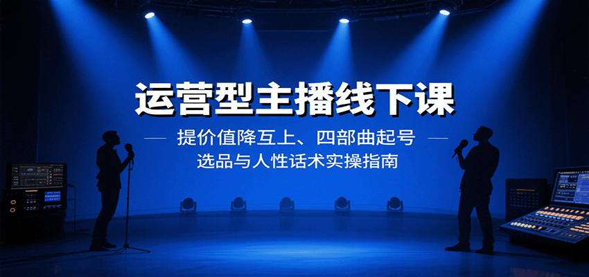 运营型主播线下课：提价值降互上、四部曲起号、选品与人性话术实操指南-校睿铺