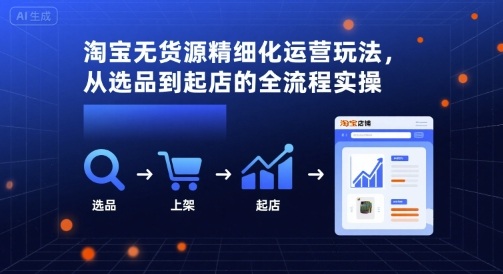 淘宝无货源精细化运营玩法，从选品到起店的全流程实操-校睿铺