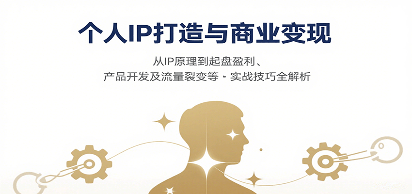 个人IP打造与商业变现，从IP原理到起盘盈利、产品开发及流量裂变等实战技巧全解析-校睿铺