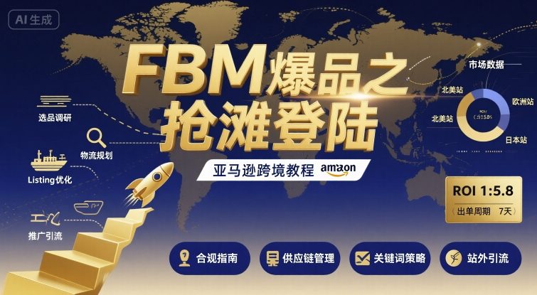 FBM爆品之抢滩登陆-亚马逊跨境教程-校睿铺