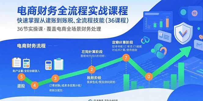电商财务全流程实战课程：快速掌握从建账到报税的全流程技能(36节课-校睿铺