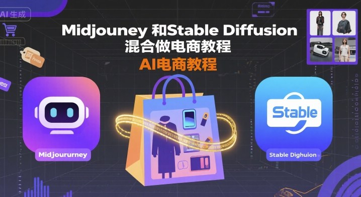 Midjourney和Stable Diffusion混合做电商教程-ai电商教程-校睿铺