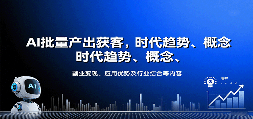 AI批量产出获客，时代趋势、概念、副业变现、应用优势及行业结合等内容-校睿铺
