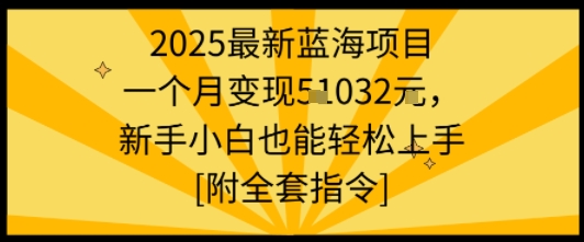 2025最新蓝海项目一个月变现1w+新手小白也能轻松上手【附全套指令】-校睿铺