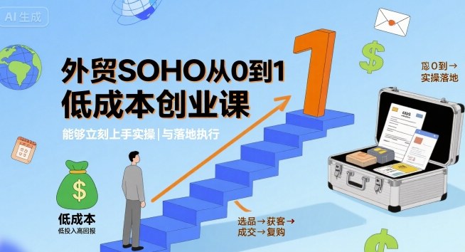 外贸SOHO从0到1低成本创业课，能够立刻上手实操与落地执行-校睿铺