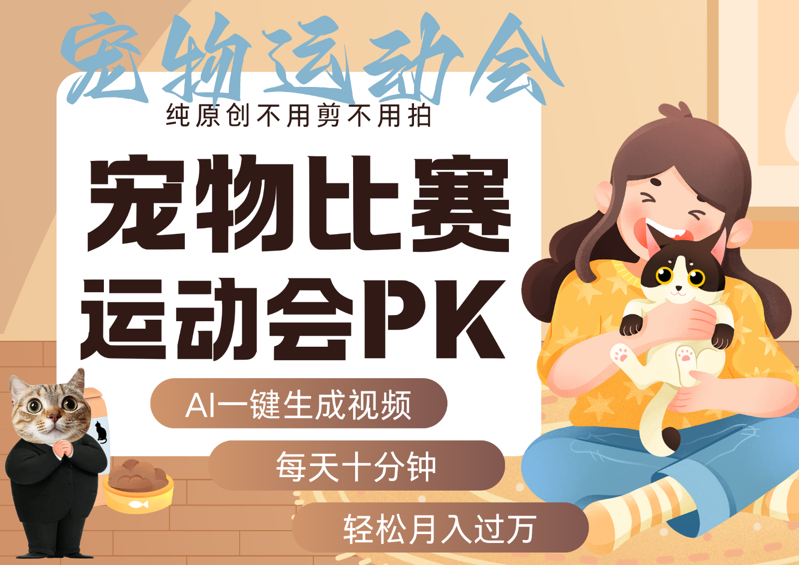 AI萌宠运动员跳水 射击 篮球 足球比赛 每天十分钟 附详细提示词文案库 代替做…-校睿铺