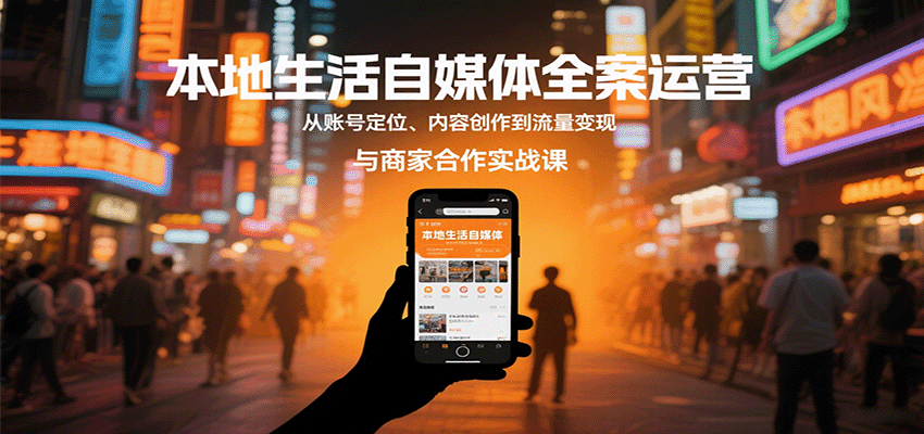 本地生活自媒体全案运营，从账号定位、内容创作到流量变现与商家合作实战课-校睿铺
