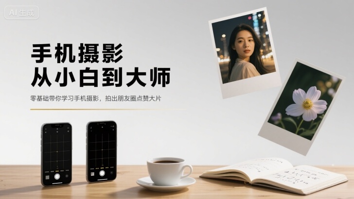 手机摄影从小白到大师，零基础带你学习手机摄影，拍出朋友圈点赞大片-校睿铺