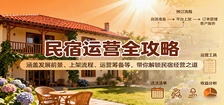 民宿运营全攻略：涵盖发展前景、上架流程、运营筹备等，带你解锁民宿经营之道-校睿铺