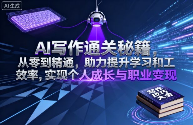AI写作通关秘籍，从零到精通，助力提升学习和工作效率，实现个人成长与职业变现-校睿铺