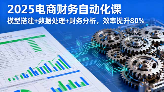 2025电商财务自动化课，模型搭建+数据处理+财务分析，效率提升80%-校睿铺