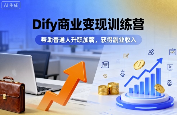 Dify商业变现训练营，帮助普通人升职加薪，获得副业收入-校睿铺
