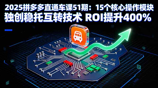 2025拼多多直通车课51期：15个核心操作模块 独创稳托互转技术 ROI提升400%-校睿铺